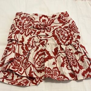 Zara Poplin Floral Patterned Mini Skirt Size XS